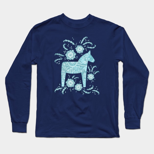 Swedish Dala Horse Long Sleeve T-Shirt by NicSquirrell